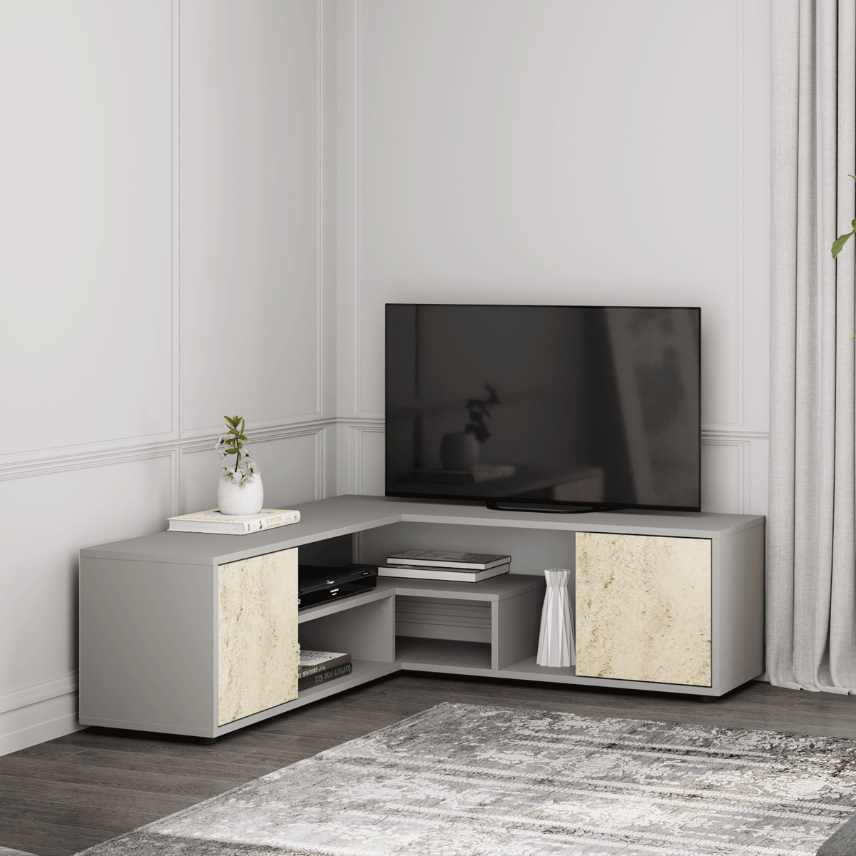 Rosa TV-Ständer in 125/40/120 cm