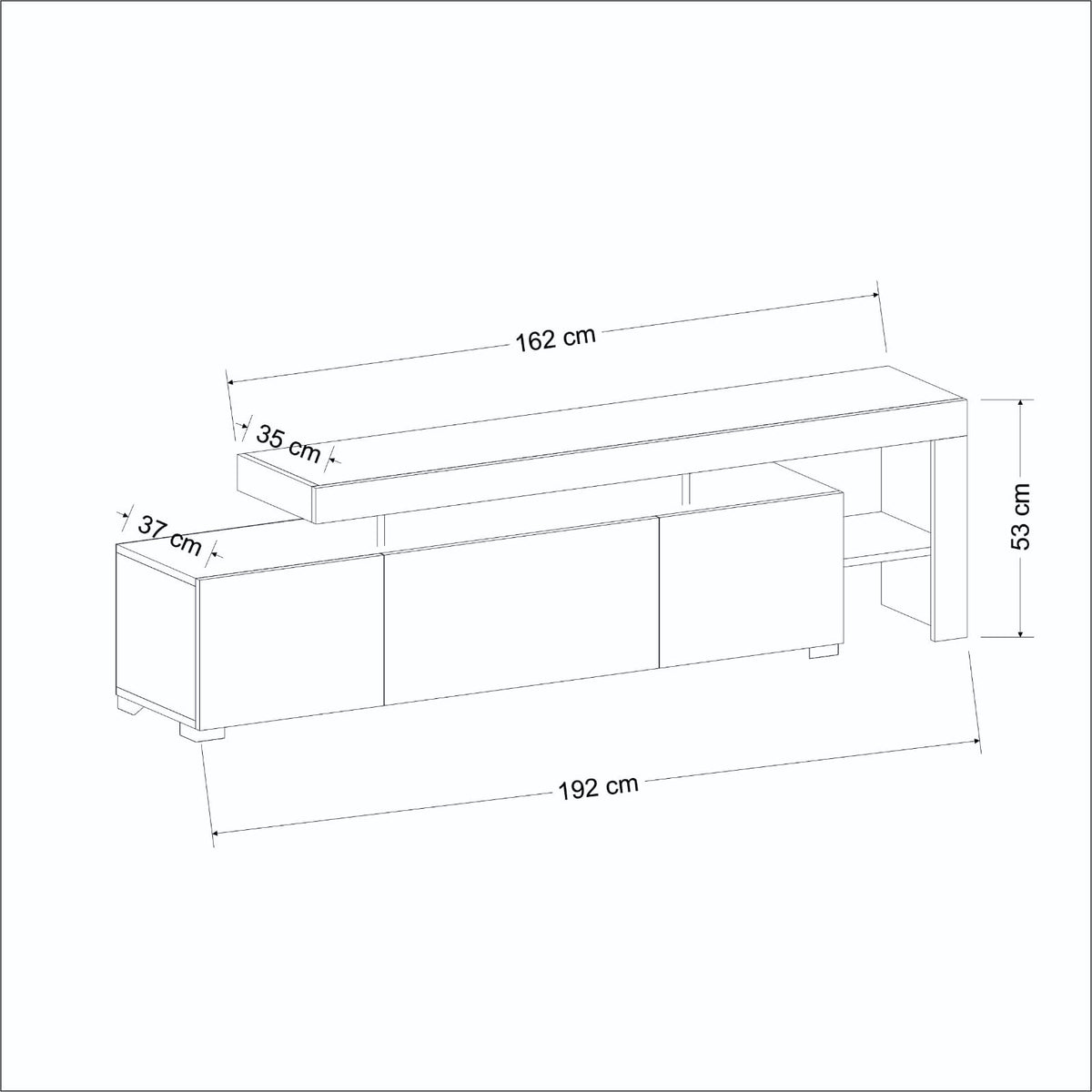 Beliz TV-Schrank in 192/53/37 cm