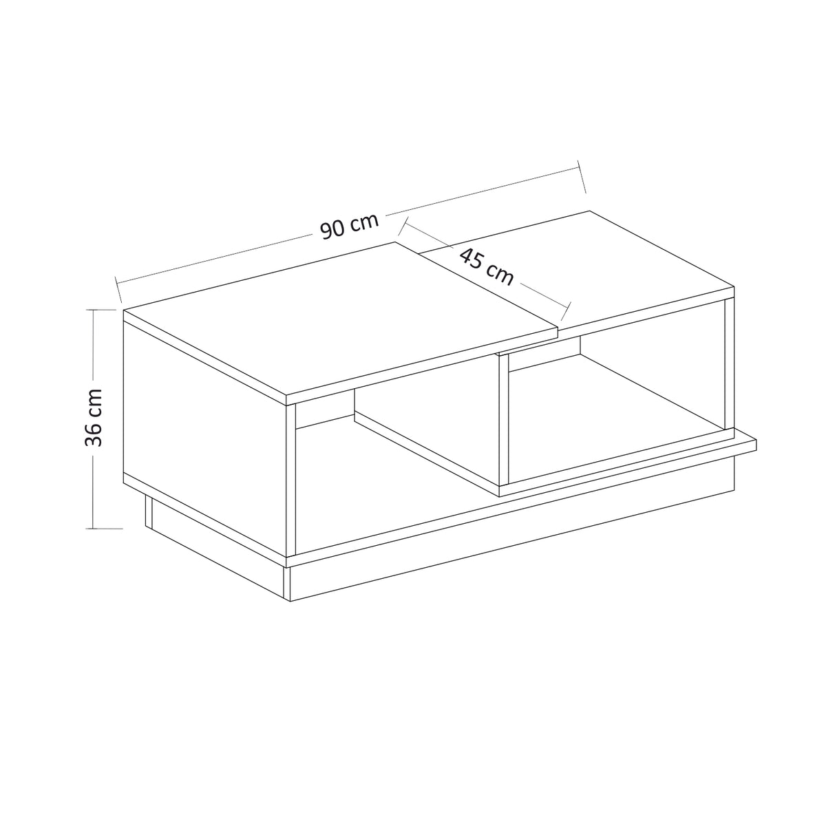 Concept Couchtisch 90/45/36 cm