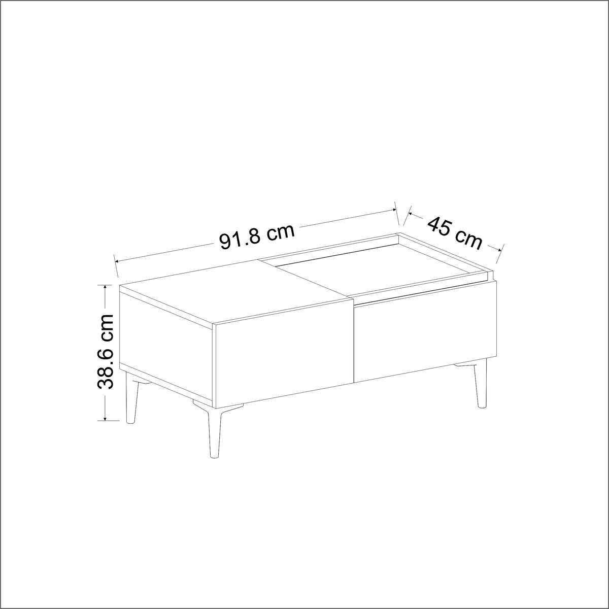 Mia Couchtisch 92/45/39 cm