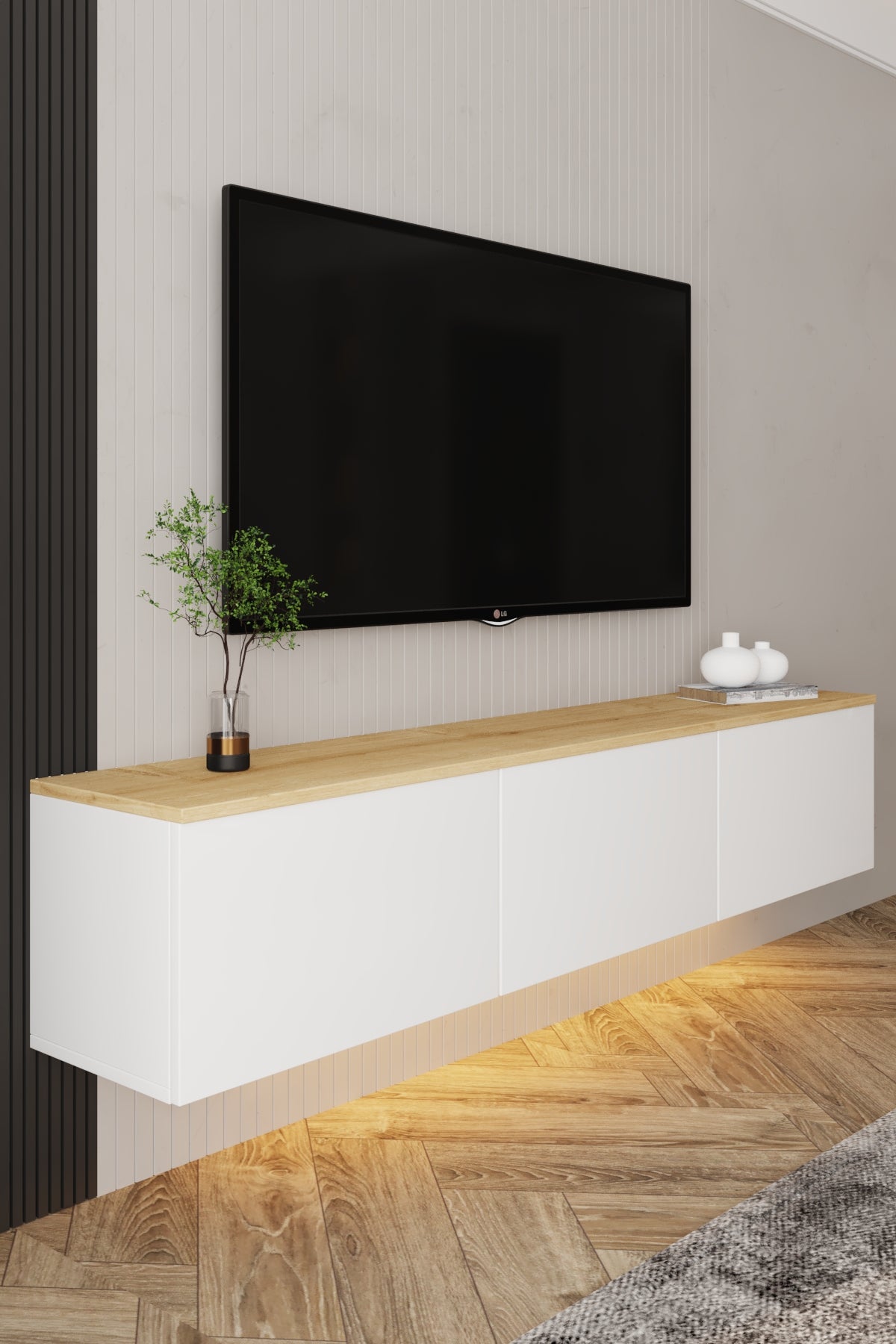 Neon TV-Möbel 160/35/32 cm hängend, Beleuchtung