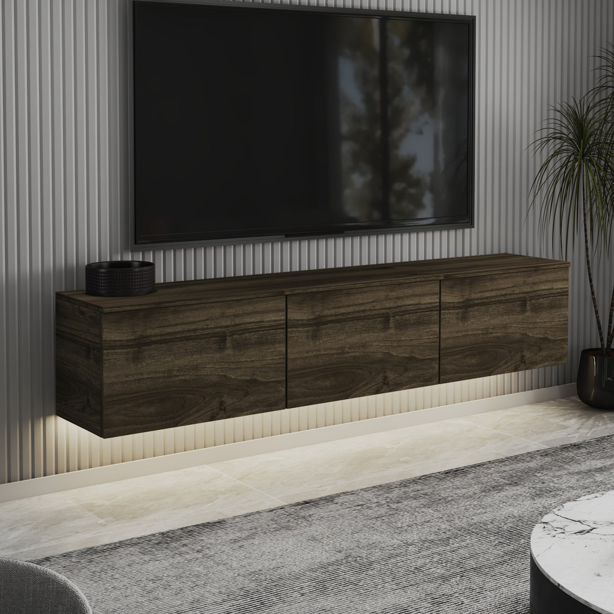 Neon TV-Möbel 160/35/32 cm hängend, Beleuchtung