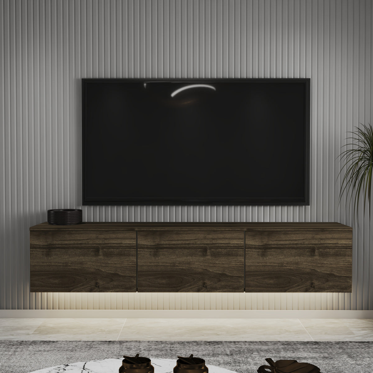 Neon TV-Möbel 160/35/32 cm hängend, Beleuchtung