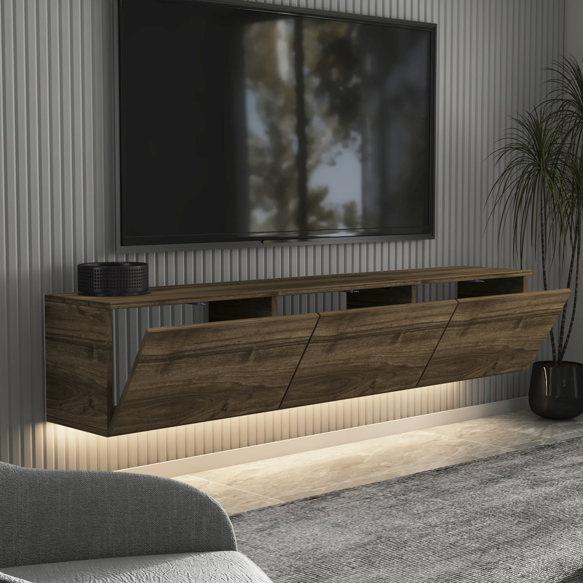 Neon TV-Möbel 160/35/32 cm hängend, Beleuchtung