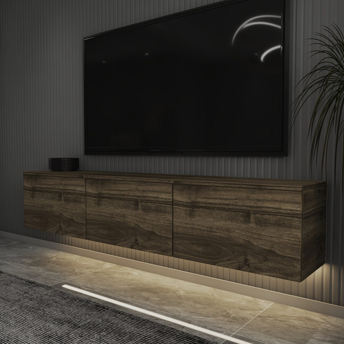 Neon TV-Möbel 160/35/32 cm hängend, Beleuchtung