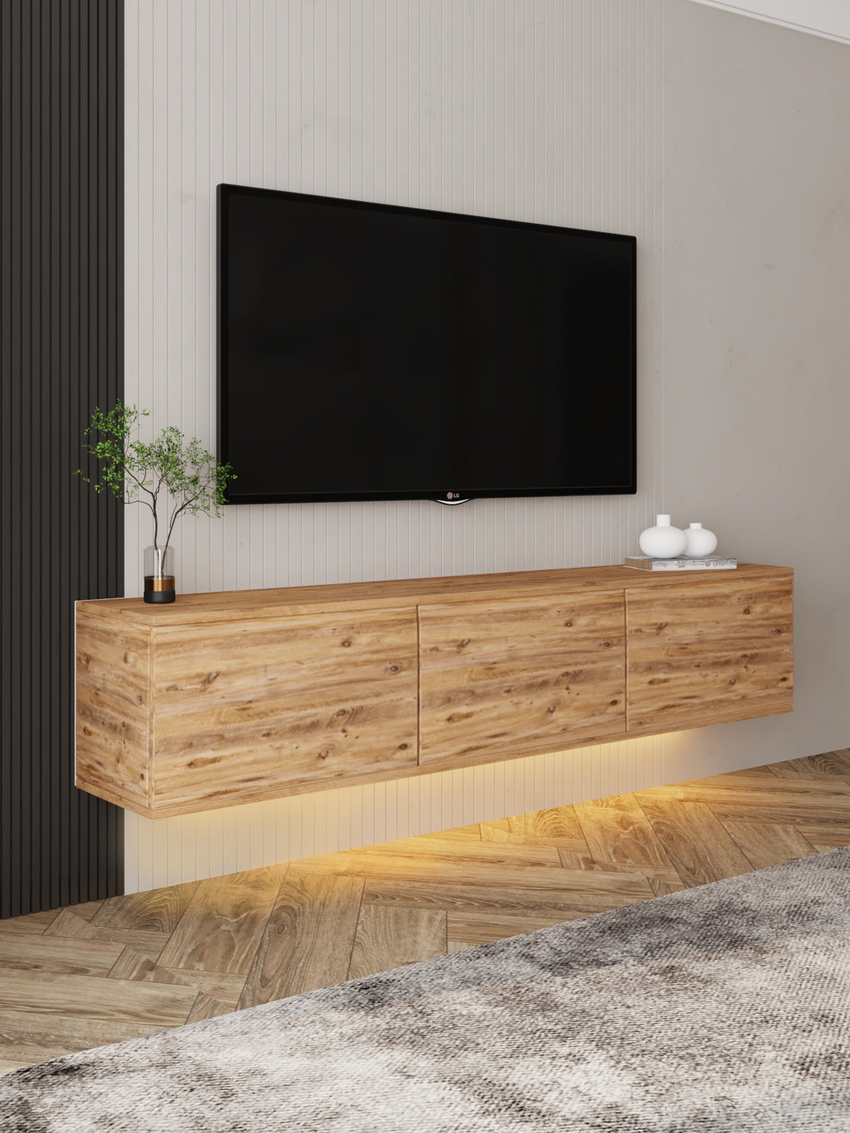 Neon TV-Möbel 160/35/32 cm hängend, Beleuchtung