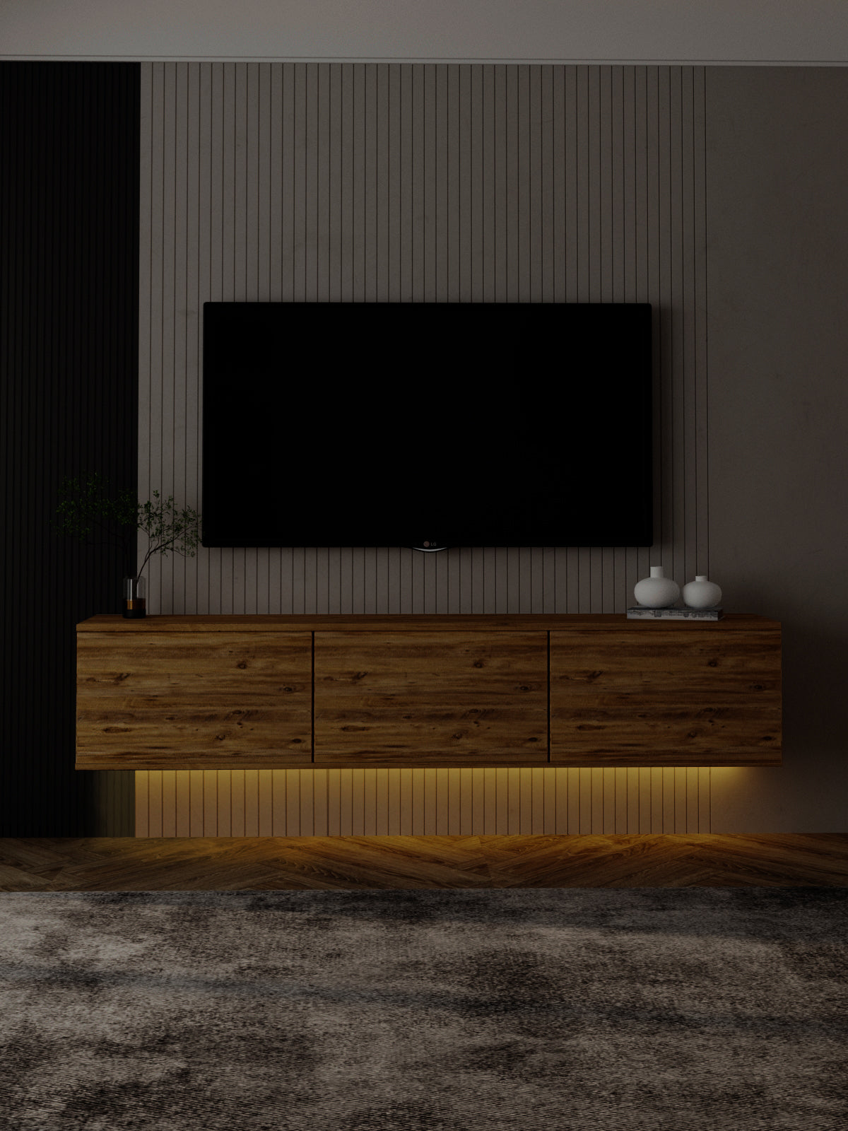 Neon TV-Möbel 160/35/32 cm hängend, Beleuchtung