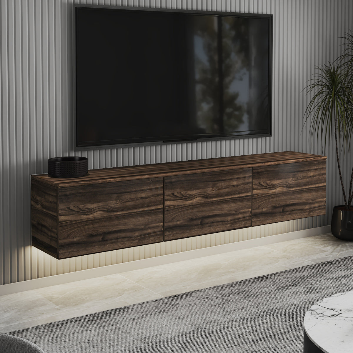 Neon TV-Möbel 160/35/32 cm hängend, Beleuchtung