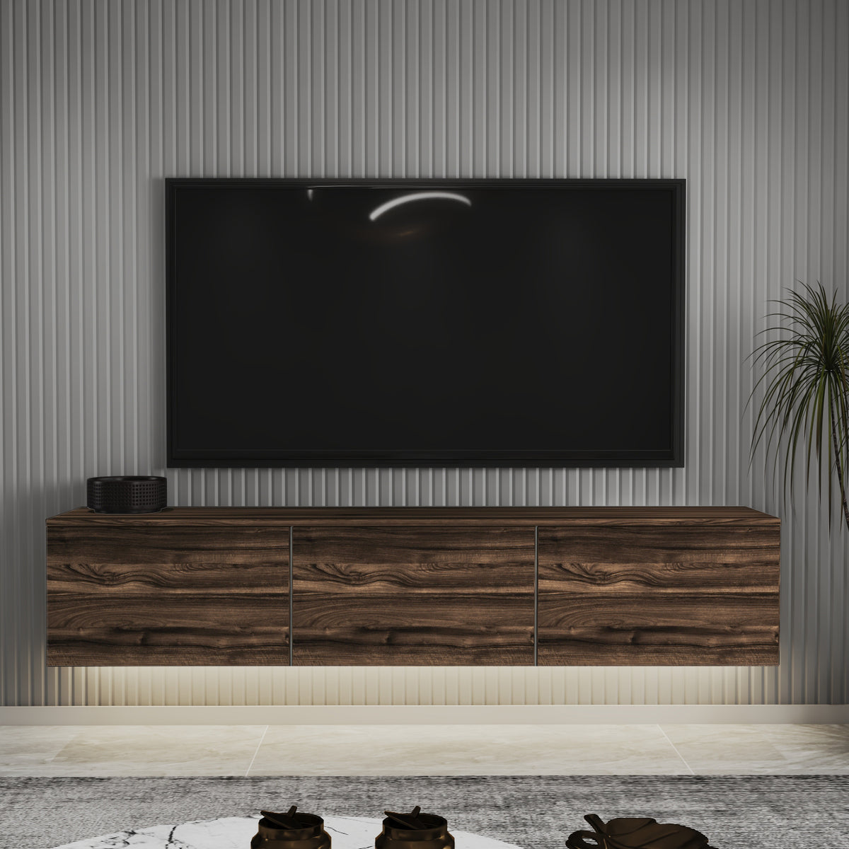 Neon TV-Möbel 160/35/32 cm hängend, Beleuchtung