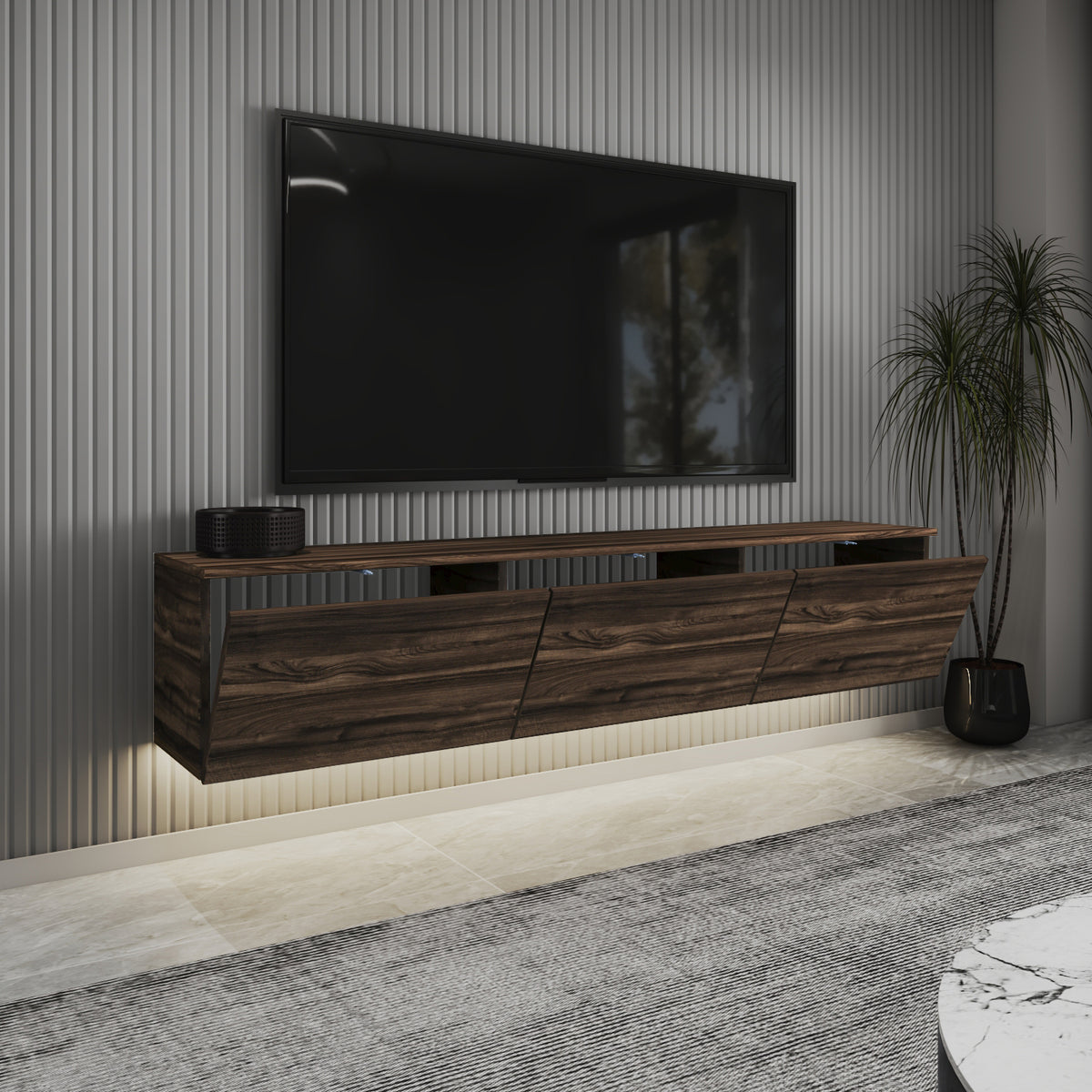 Neon TV-Möbel 160/35/32 cm hängend, Beleuchtung