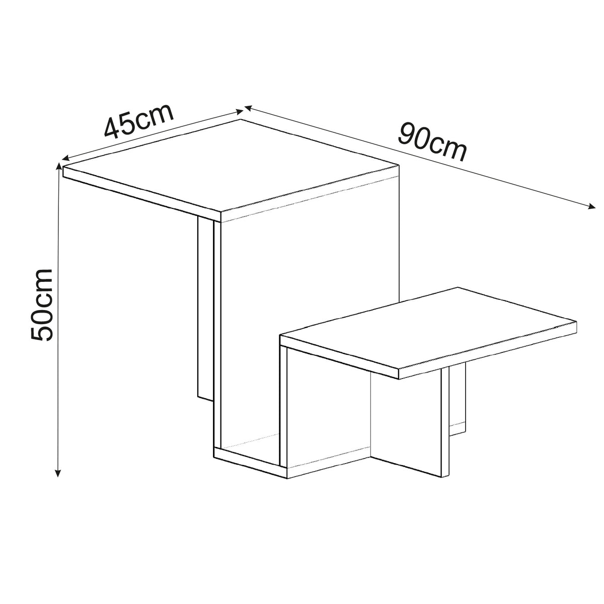 Relinda Couchtisch 90/45/50 cm