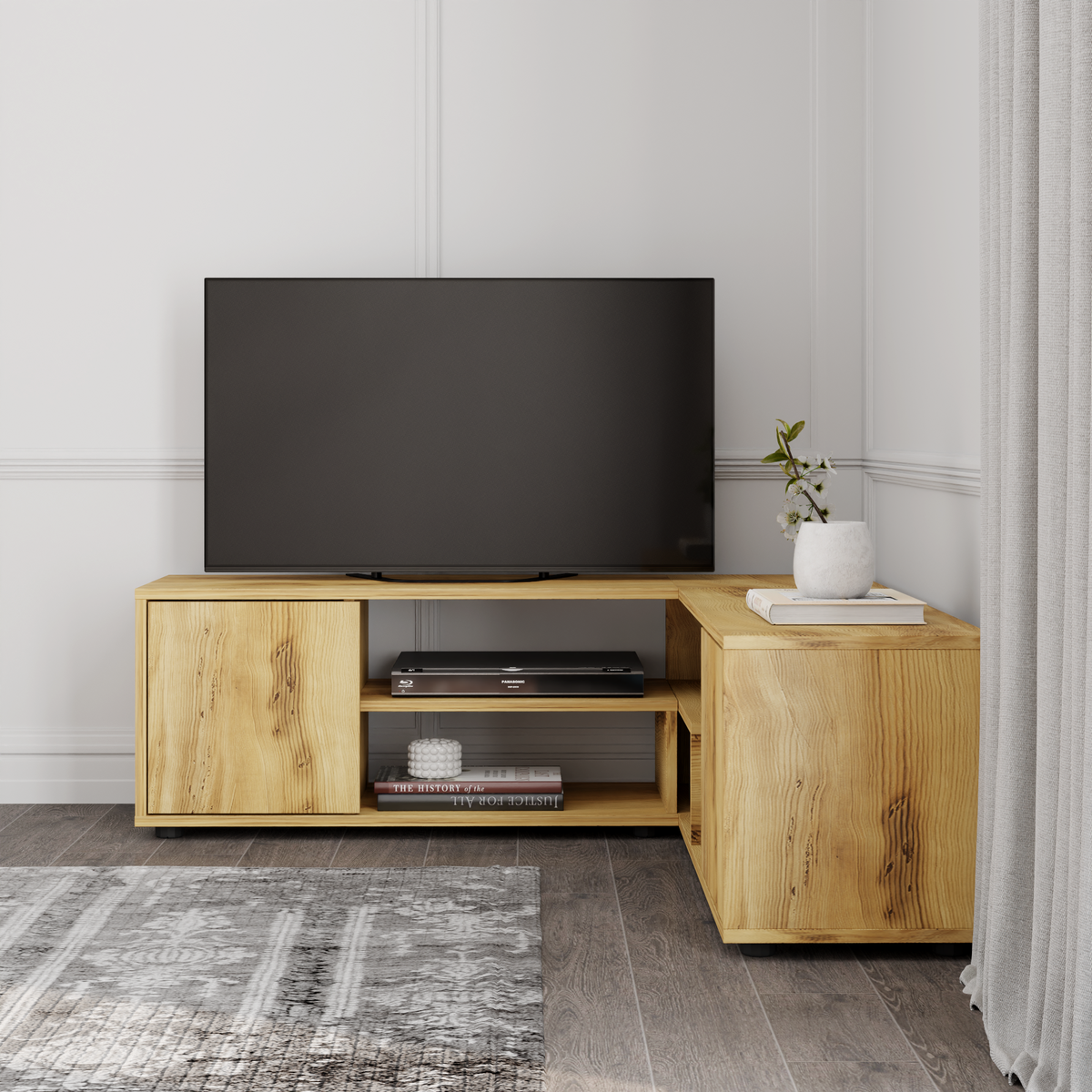 Rosa TV-Ständer in 125/40/120 cm
