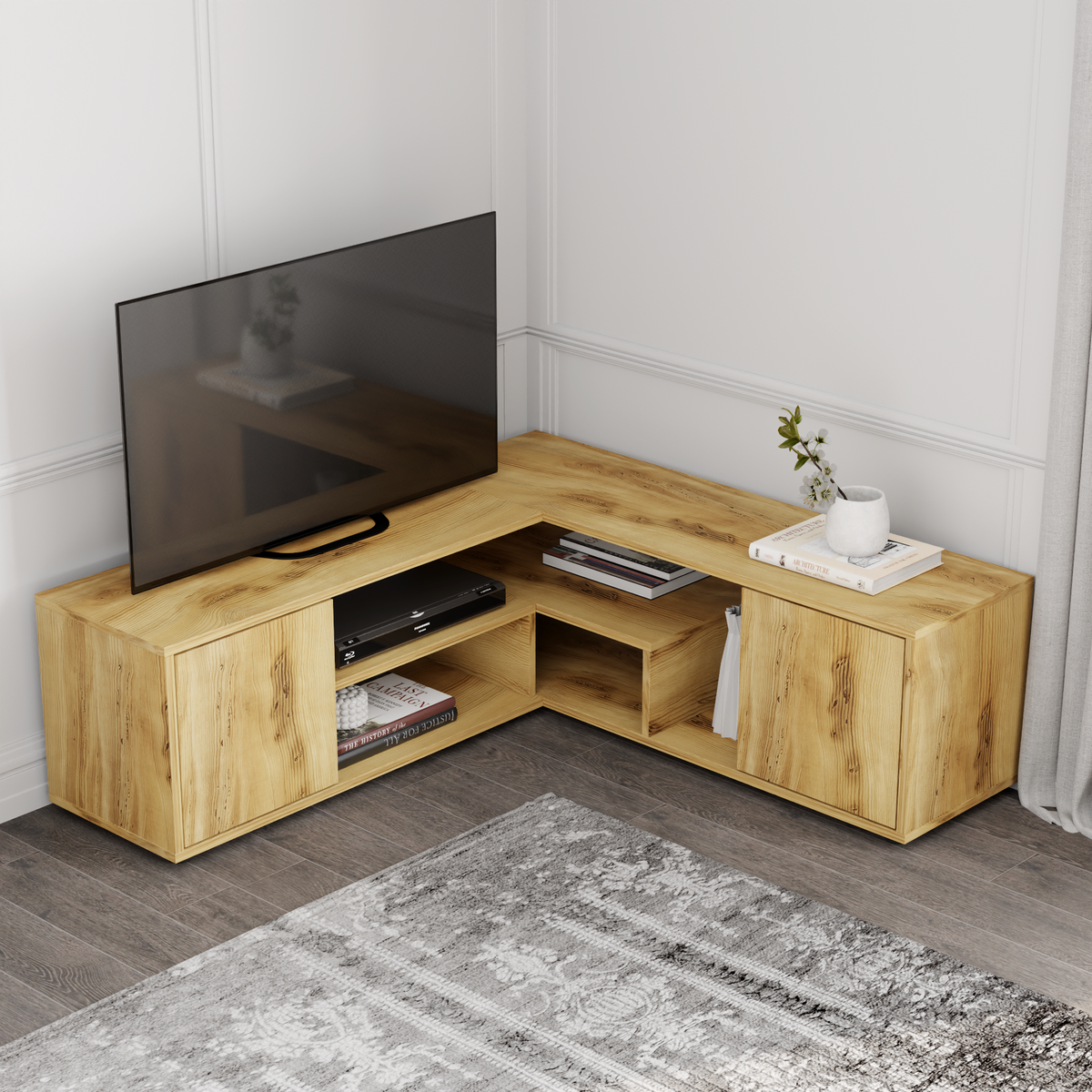 Rosa TV-Ständer in 125/40/120 cm