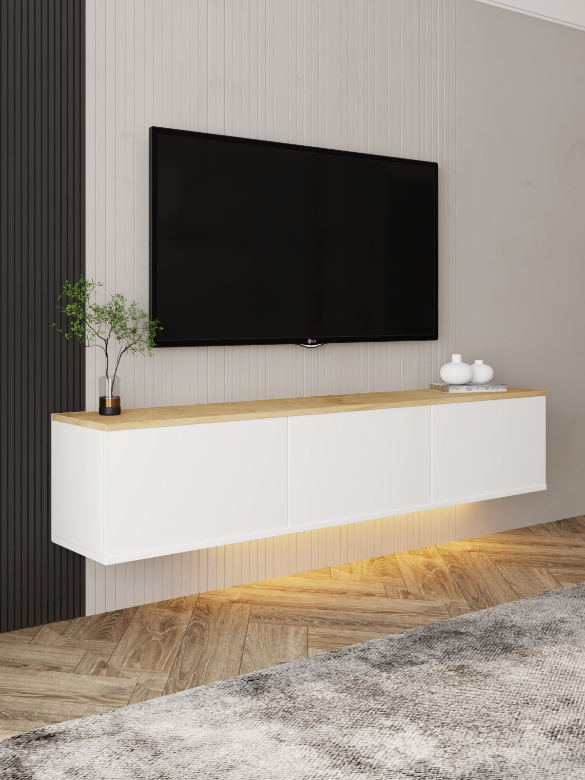 Neon TV-Möbel 160/35/32 cm hängend, Beleuchtung