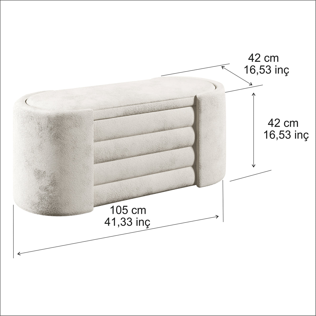Rosita Sitzbank mit Truhe 105/42/42 cm