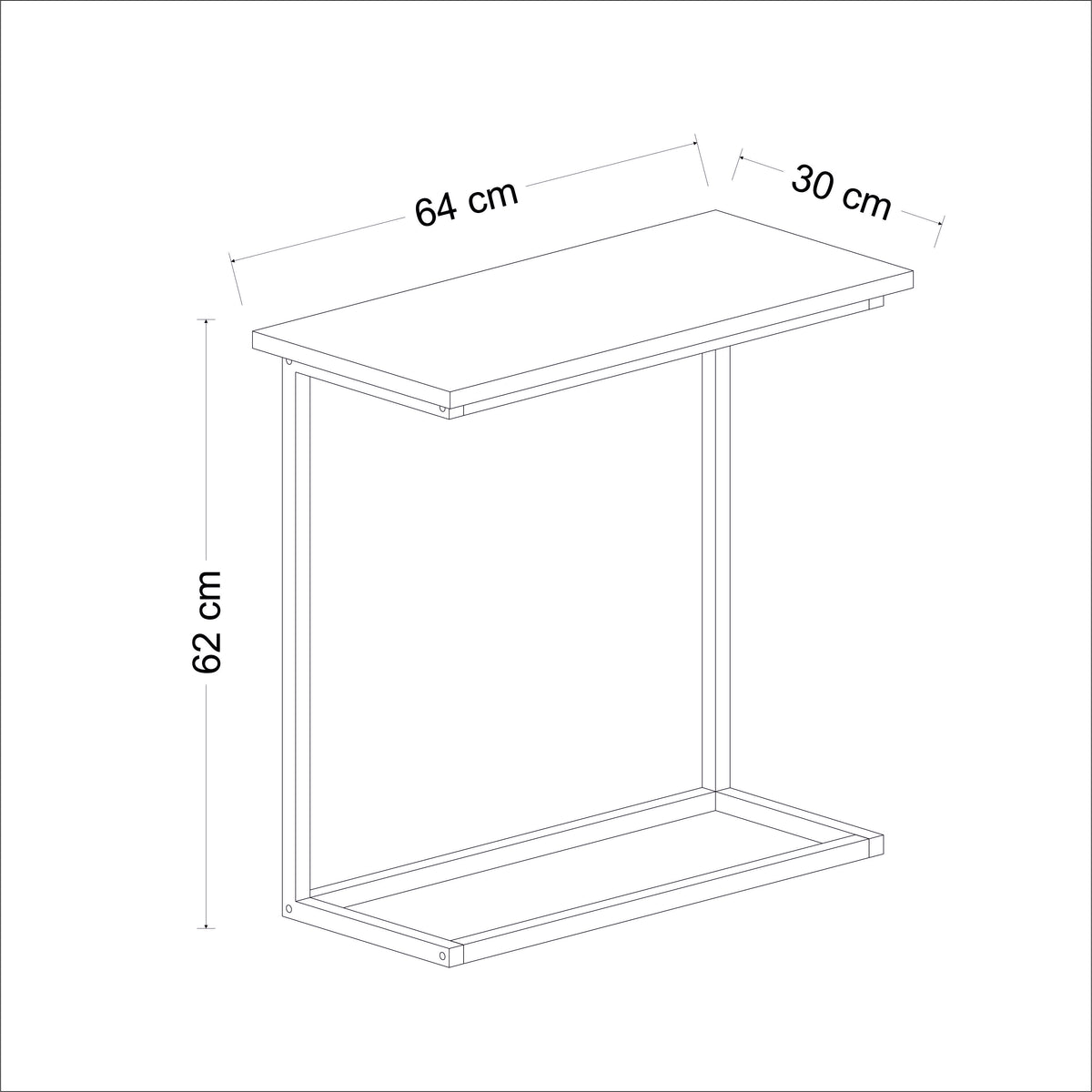 Narin Beistelltisch 64/30/62 cm rechteckig