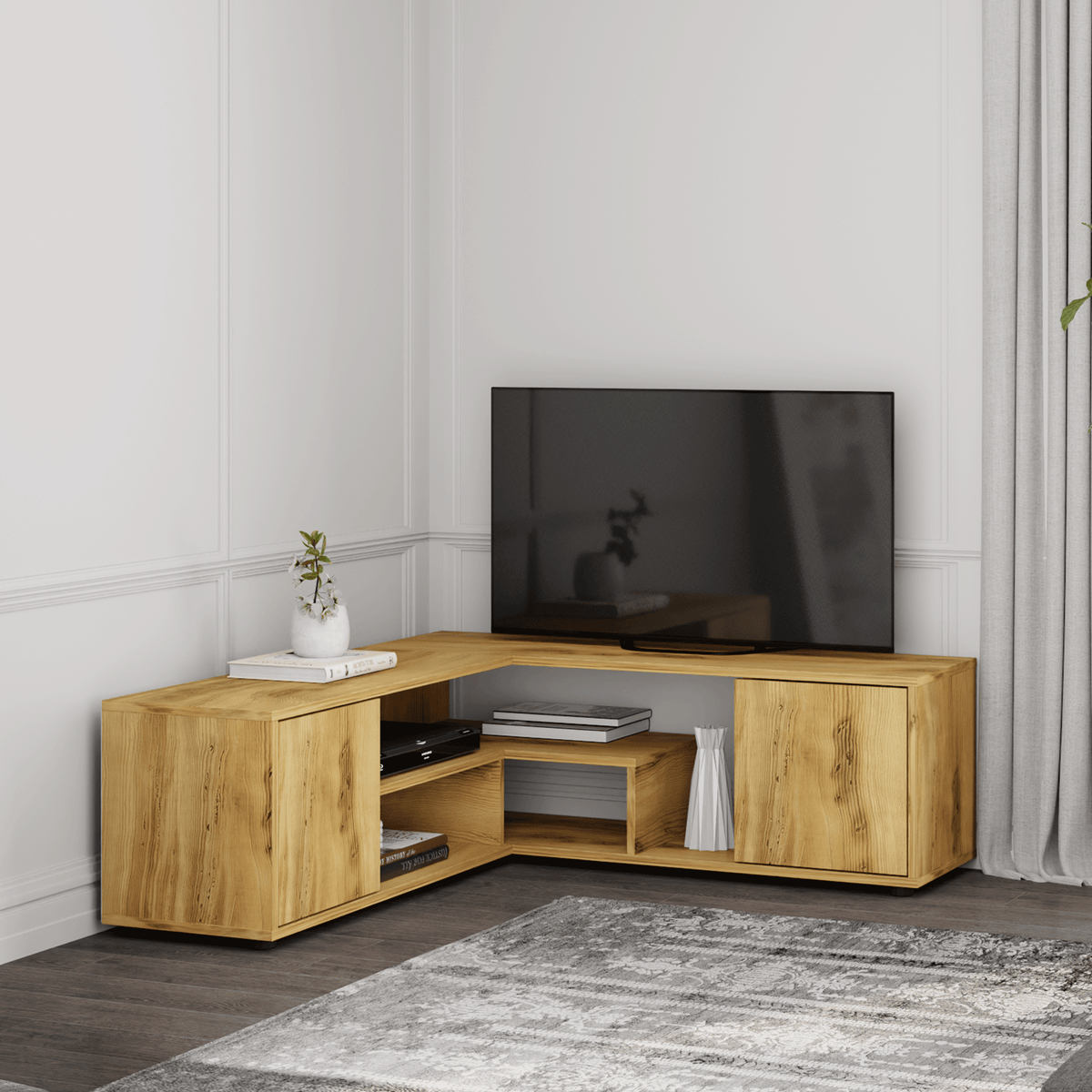 Rosa TV-Ständer in 125/40/120 cm